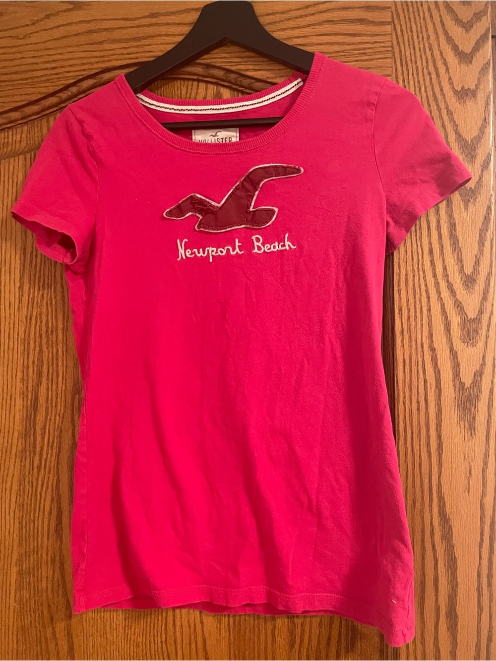 VINTAGE Hollister Newport Beach Pink Embroidered Tee